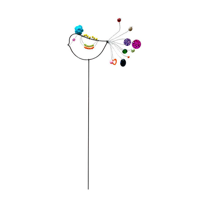 Perlen-Vogel bunt auf Stab | Pflanzstecker | Bell'Arte