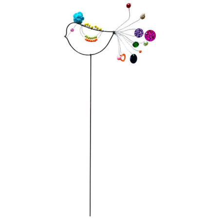 Perlen-Vogel bunt auf Stab | Pflanzstecker | Bell'Arte
