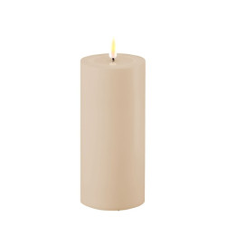 LED-Stumpenkerze Outdoor|Deluxe Homeart| Sand 15cm