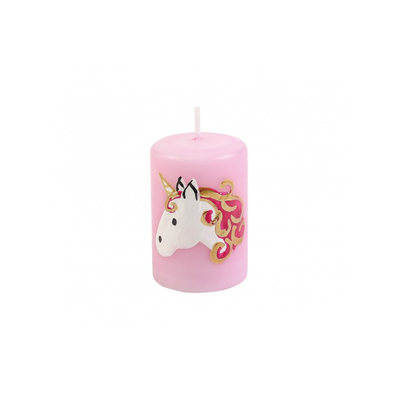 Ahrens Kinder-Motiv-Lebenslicht-Kerze "Einhorn" rosa