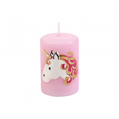 Ahrens Kinder-Motiv-Lebenslicht-Kerze "Einhorn" rosa