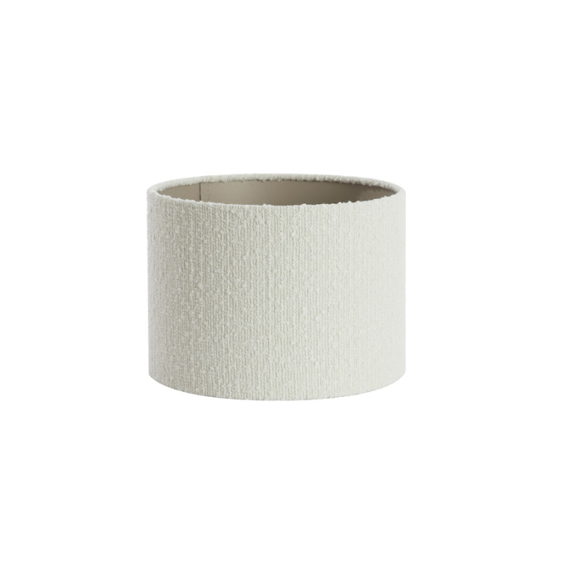 Lampenschirm Zylinder BOLERO weiß Boucle| Light&Living