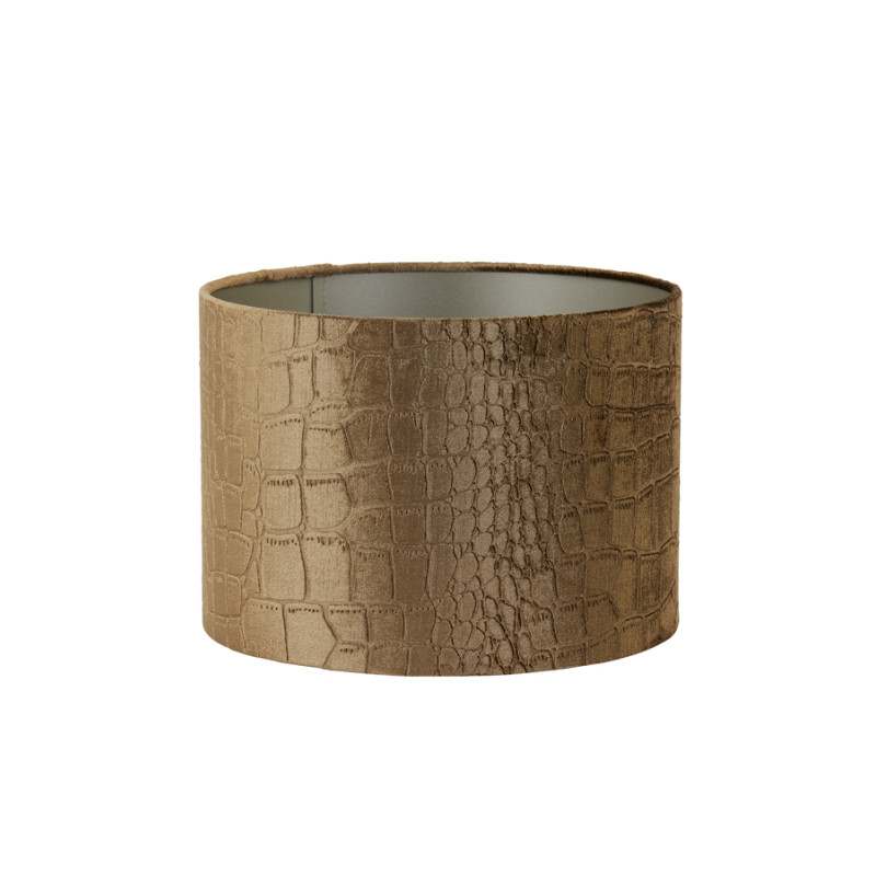 Lampenschirm modern Zylinder Veloursamt PRAYA braun| Light&Living