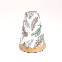 Glowing Candle Holder Vintage Style Puri | Federblätter grau-braun-grün