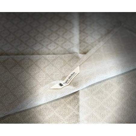Halbleinen-Gläsertuch Ornament Jacquard Natur