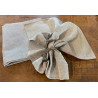 Halbleinen-Serviette Panama Jacquard Natur-Mokka