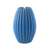 Echtwachs-LED-Stump-Kerze Rille|Deluxe Homeart| Ice Blue 15cm