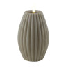 Echtwachs-LED-Stump-Kerze Rille|Deluxe Homeart| Sand 15cm