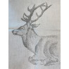 Edles Zierkissen Jacquard Hirsch Rotwild 50x50cm | natur