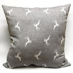 Edles Zierkissen Jacquard Hirsch 50x50cm | anthrazit