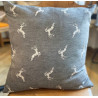 Edles Zierkissen Jacquard Hirsch 50x50cm | anthrazit