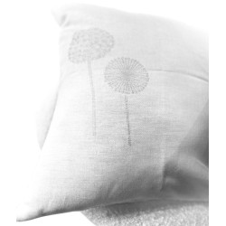Edle Kissenhülle Jacquard Pusteblume 50x50cm | naturfarben