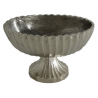 Schale auf Fuß Streifen klein| Silber Alu Nickel | LC Home