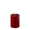 Echtwachs-LED-Stumpenkerze |Deluxe Homeart| Bordeaux-rot 12,5cm