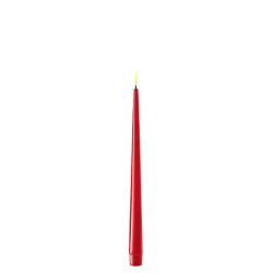 LED-Spitz-Stab-Dinner-Kerze Lack 2er Set|Deluxe Homeart| Rot 28cm