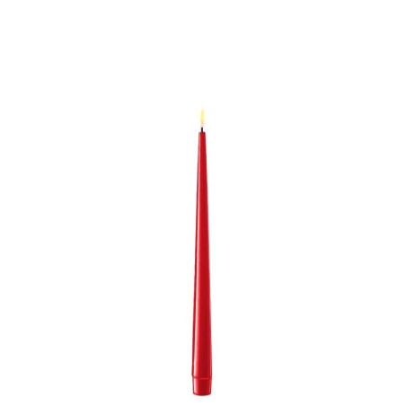 LED-Spitz-Stab-Dinner-Kerze Lack 2er Set|Deluxe Homeart| Rot 28cm