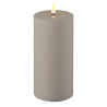 LED-Stumpenkerze Outdoor|Deluxe Homeart| grau D10cm H20cm
