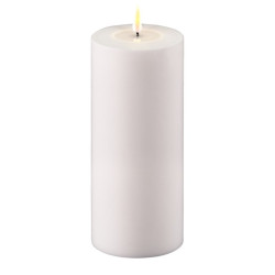 LED-Stumpenkerze Outdoor|Deluxe Homeart| weiß D10cm H20cm