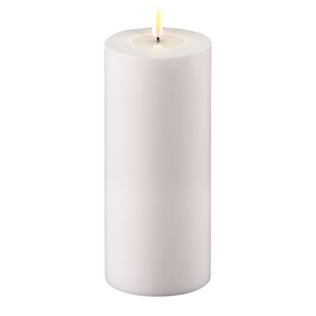 LED-Stumpenkerze Outdoor|Deluxe Homeart| weiß D10cm H20cm