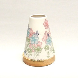 Glowing Candle Holder Vintage Style Puri | Bunte Sommerblüten mit Schmetterling