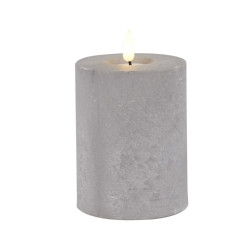 LED-Stumpenkerze Beton-Optik|Candela| grau D8cm H10cm
