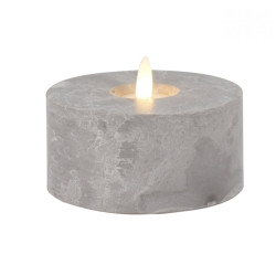 LED-Stumpenkerze Beton-Optik|Candela| grau D10cm H5cm