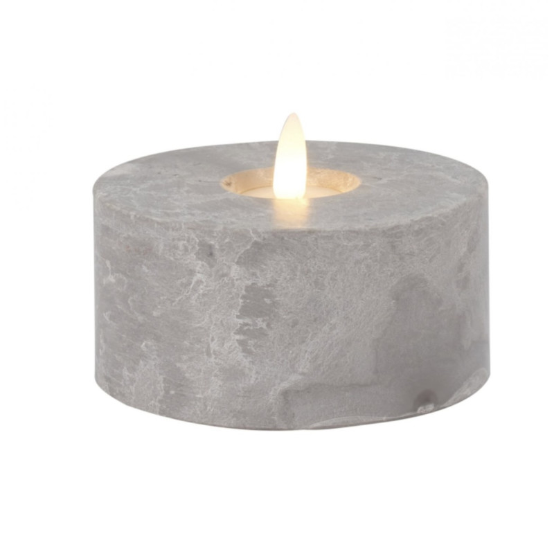 LED-Stumpenkerze Beton-Optik|Candela| grau D10cm H5cm