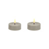 LED-Teelicht maxi |Candela| grau 6,8cm Doppelpack