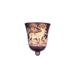 Kerzenhalter Teelicht-Aufsatzglas Motiv Hirsch braun