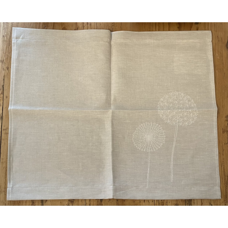 Halbleinen-Tischset Jacquard Pusteblume natur