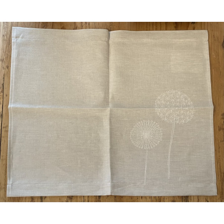 Halbleinen-Tischset Jacquard Pusteblume natur