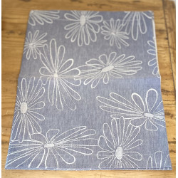 Halbleinen-Tischläufer Jaquard Margerite Natur-blau