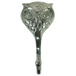 Wandhaken - Garderobenhaken Eule silber