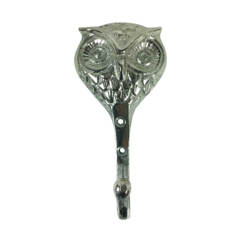 Wandhaken - Garderobenhaken Eule silber