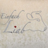 Zierkissen Chenillesamt bestickt "Einfach Liab" Kuh 45x45 | Creme-beige
