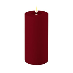 LED-Stumpenkerze Outdoor|Deluxe Homeart| Dunkelrot D10cm H20cm