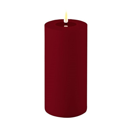 LED-Stumpenkerze Outdoor|Deluxe Homeart| Dunkelrot D10cm H20cm