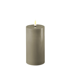 Echtwachs-LED-Stumpenkerze |Deluxe Homeart| sand 15cm