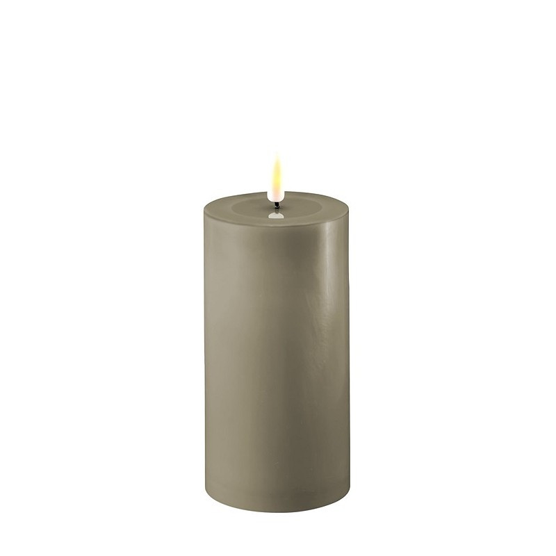 Echtwachs-LED-Stumpenkerze |Deluxe Homeart| sand 15cm