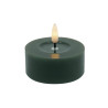 Echtwachs-LED-Teelicht maxi |Candela| dunkles Wintergrün 6,8cm Doppelpack