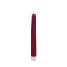Echtwachs-LED-Dinnerkerze |Candela| Bordeaux-rot 26cm Doppelpack