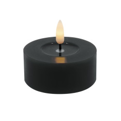 Echtwachs-LED-Teelicht maxi |Candela| schwarz 6,8cm Doppelpack