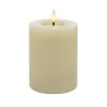 Echtwachs-LED-Stumpenkerze |Candela| Creme-weiß 10cm