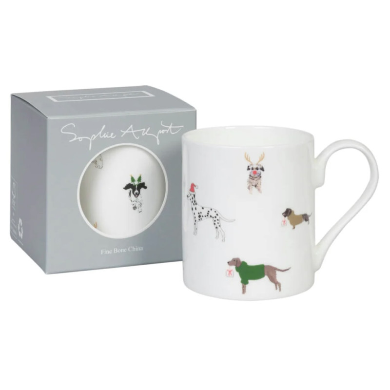 Tasse Haferl Hundeliebe Christmas Dogs Bone China | Sophie Allport