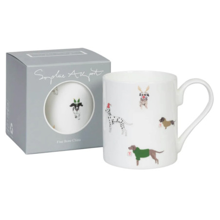 Tasse Haferl Hundeliebe Christmas Dogs Bone China | Sophie Allport