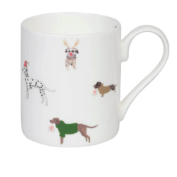 Tasse Haferl Hundeliebe Christmas Dogs Bone China | Sophie Allport