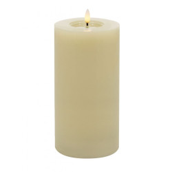 Echtwachs-LED-Stumpenkerze |Candela| Creme-weiß 10x20cm