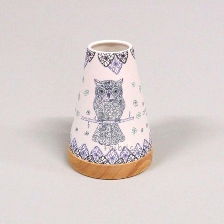 Glowing Candle Holder Vintage Style Puri | Mandala-Eule blau