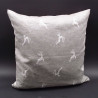 Edles Zierkissen Jacquard Hirsch 40x40cm | Taupe