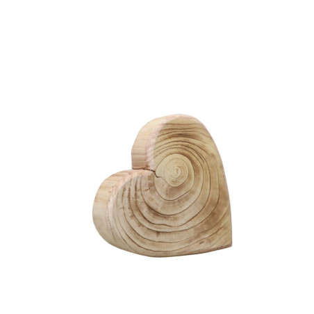 Herz Paulownia-Holz natur-geflammt